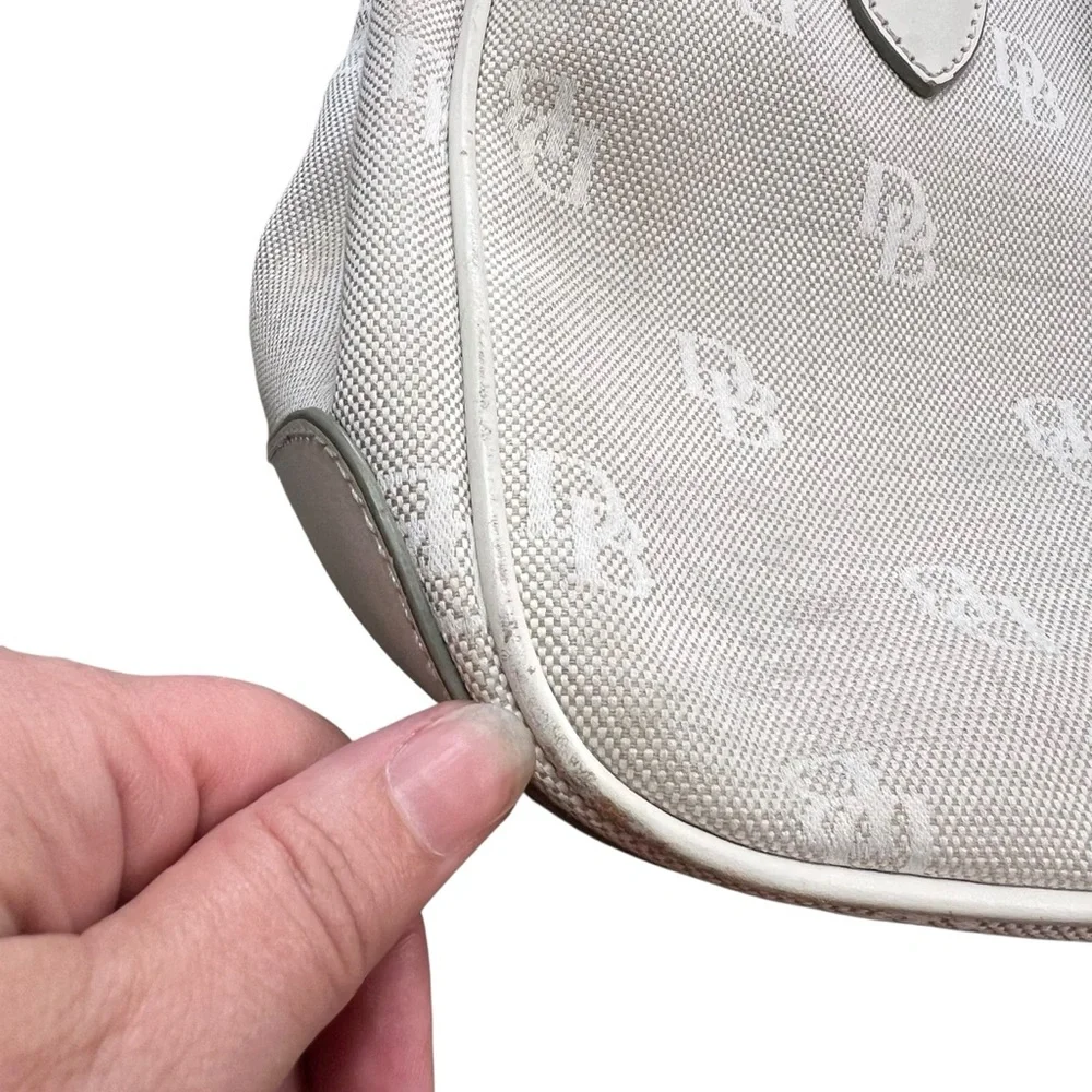 Dooney & Bourke Cream‎ Satchel with Logo Pattern Shoulders Bag